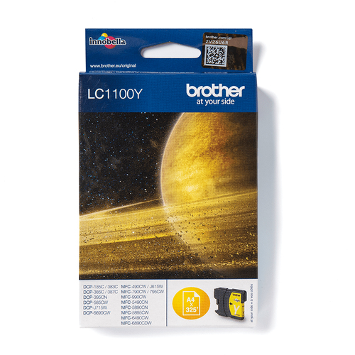 Картридж Brother LC1100Y DCP-385C, DCP-6690CW, MFC-990CW желтый (Yellow), 325 стр. (5% заполнение)
