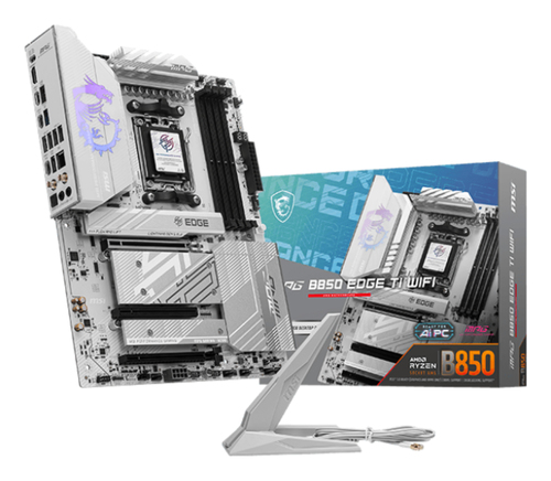 Материнская плата MSI MPG B850 EDGE TI WIFI B850, AM5, 4*DDR5, 3*PCIEx16, 4*M.2, 3*TypeC, 2*USB3.2Gen2, 1*USB3.2Gen1, 4*USB2.0, 4*SATA3.0, 5G, HDMI, ATX, RTL