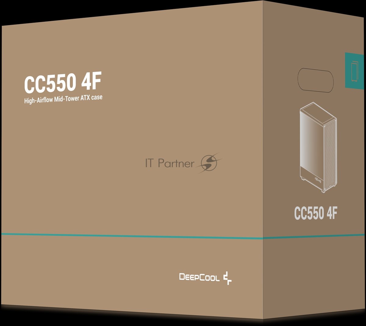 Корпус DeepCool CC550 4F, Midi-Tower, чёрный, 4 x 120 мм