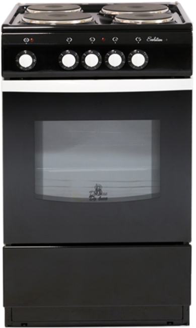 De luxe  <5004.12э  чёрная>  Плита электрическая