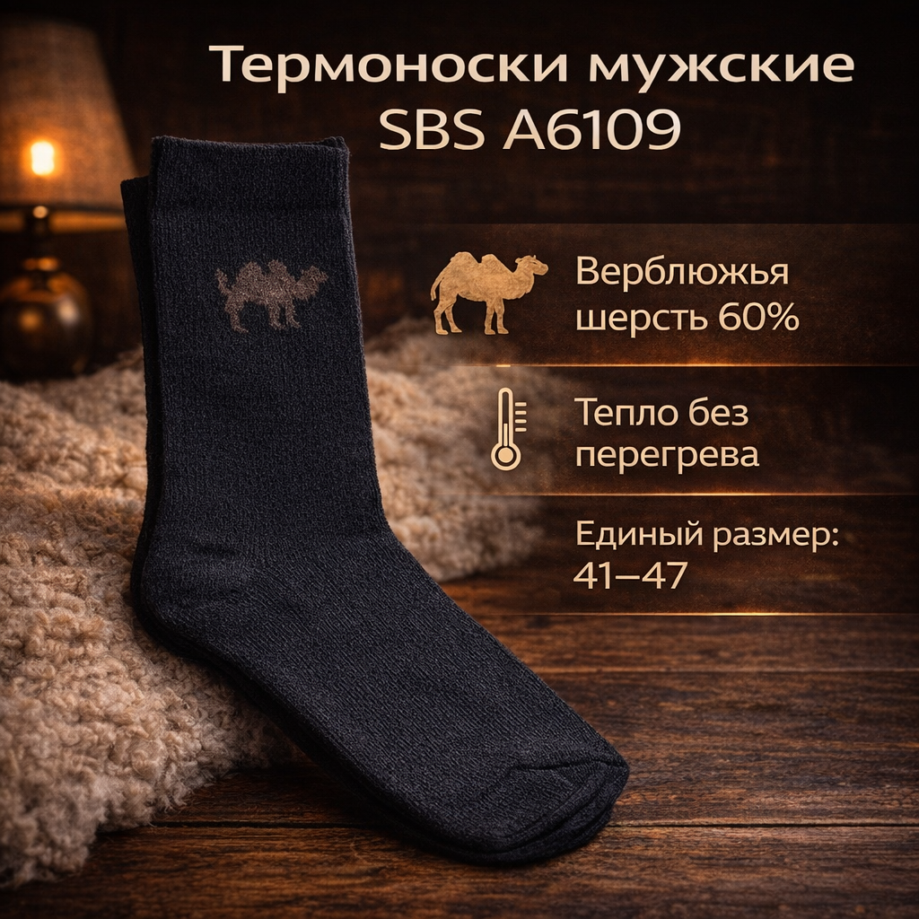 Термоноски мужские СВС А6109 размер 41-47