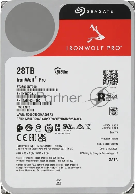 Жесткий диск HDD Seagate IronWolf Pro 28Tb 7200rpm SATA 512Mb 3.5"