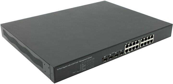 MultiCo (EW-P70164iW-AT) Управляемый коммутатор (12UTP 10,100,1000Mbps+ 4Combo 1000BASE-T,SFP PoE+)