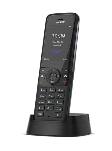 Трубка Yealink - W78H, outdoor range 300m, indoor range 50m, standby time 166h, talk time 21h, 1-handset, Bluetooth, headphone in, key illumination, чёрный, W78H