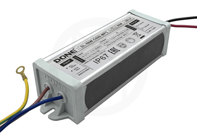 Драйвер светодиодный DONE DL-50W-C600-MPC, 50W, 40-86V, 600mA, IP67