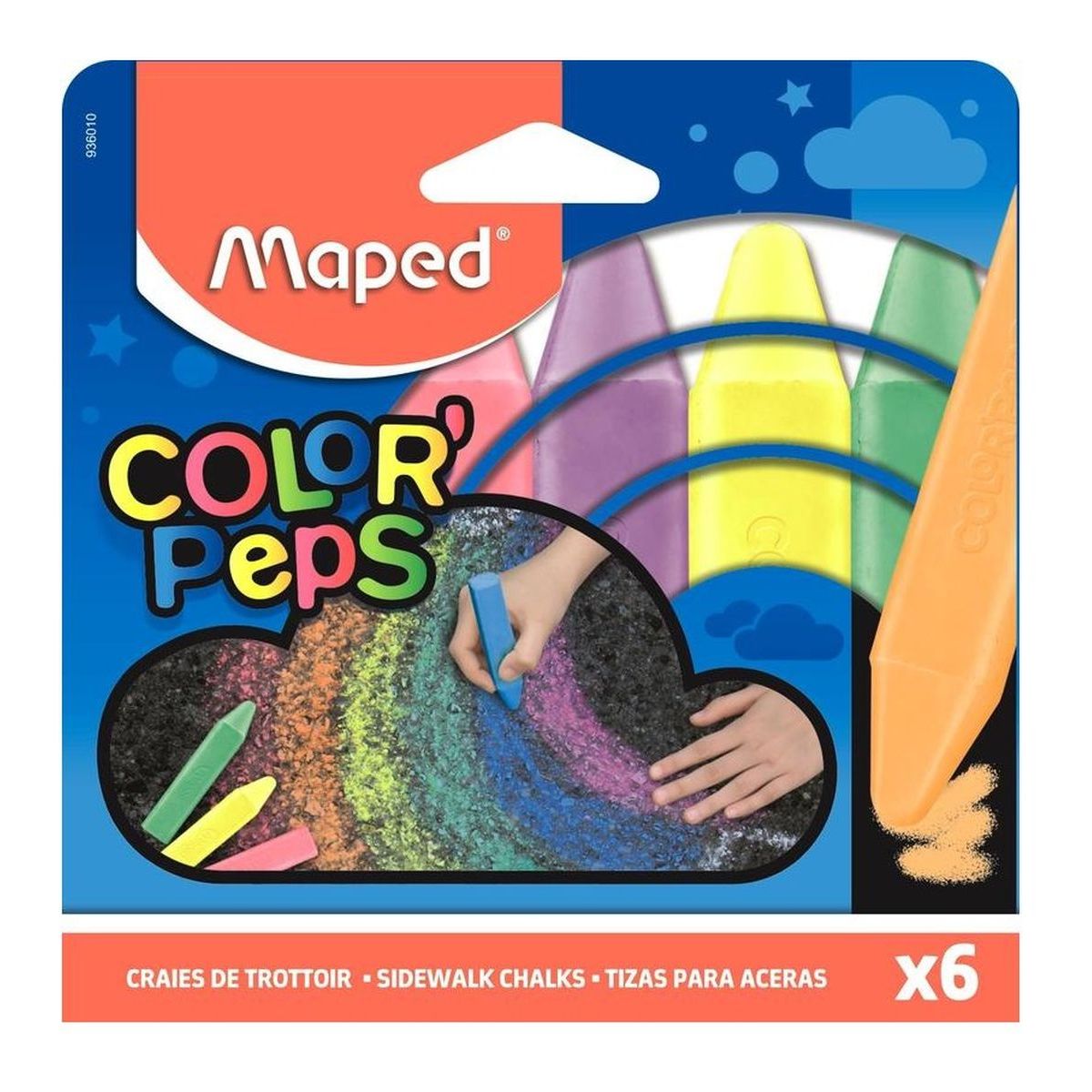 Мел цветной Maped 1069275, 6 цв., 130 мм