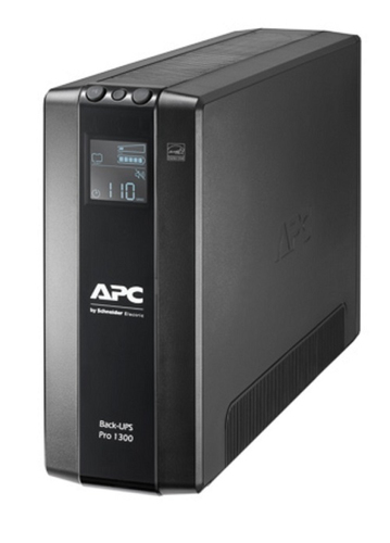 Источник бесперебойного питания APC Back-UPS Pro BR 1300VA/780W, 8xC13 Outlets(2 Surge & 6 batt.), AVR, LCD, Data/DSL protect, 10/100 Base-T, USB, PCh, user repl. batt., 1 y warr.