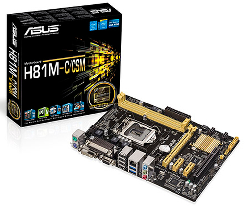 ASUS H81M-C RTL {LGA1150,H81,DDR3,PCI-E,SATAII/III,D-Sub,USB,DVI,microATX }