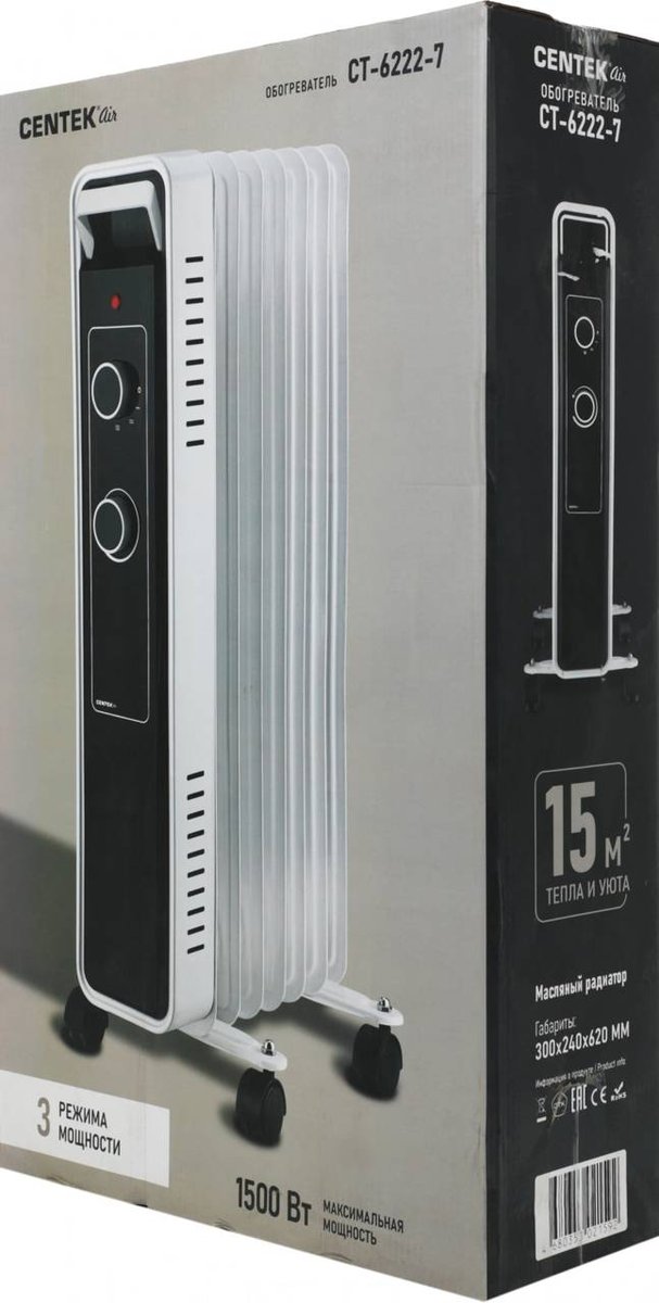 Centek Радиатор масляный CT-6222-7 1500Вт белый