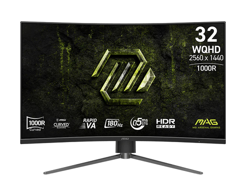 MSI MAG 31.5" 325CQPF E18 Black {VA Curved 1000R 2560x1440 180Hz 0.5ms 300cd 16:9 2xHDMI DisplayPort Tilt Swiv HAS External Vesa}