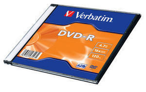 Verbatim  Диски DVD-R Verbatim 16-x, 4.7 Gb, (Slim Case) [43547] (отпускать поштучно)