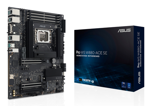 Материнская плата ASUS PRO WS W880-ACE SE, W880, LGA1851, 4*DDR5, 4*SATA, 4*M.2, 1*USB 3.2, 6*USB 2.0, Type-C, 3*PCIx16, HDMI+VGA, ATX; 90MB1KV0-M0EAY0