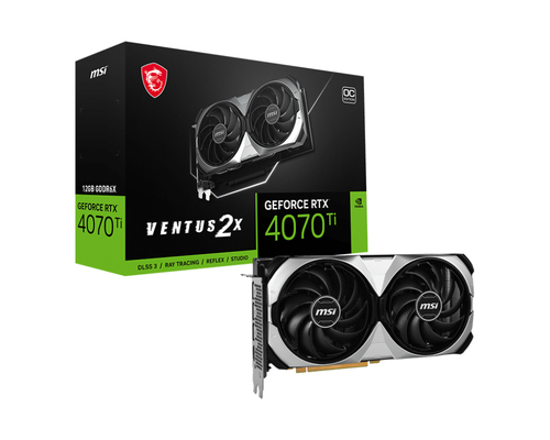 Видеокарта MSI PCI-E 4.0 RTX 4070 Ti VENTUS 2X 12G OC NVIDIA GeForce RTX 4070TI 12288Mb 192 GDDR6X 2640/21000 HDMIx1 DPx3 HDCP Ret