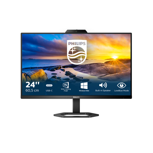 Монитор Philips 24E1N5300HE 23.8'', 1920x1080, IPS, 75hz, 80M:1, 300cd, 1ms, HDMI 1.4, DP 1.2, 4xUSB 3.2, Type-C 65W, Speakers, web-cam 5.0mpx, H. adj 130mm, pivot, VESA, 3Y, Black/ Philips 24E1N5300HE 23.8'', 1920x1080, IPS, 75hz, 80M:1, 300cd, 1ms, HDMI 1.4, DP 1.2, 4xUSB 3.2, Type-C 65W, Speakers, web-cam 5.0mpx, H. adj 130mm, pivot, VESA, 3Y, Black