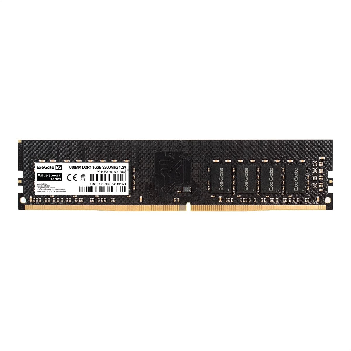 Оперативная память ExeGate, DDR4, 16GB (1x16 GB), 3200 MHz, CL22, DIMM, OEM