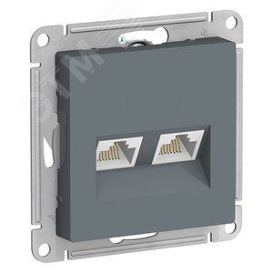 Schneider Electric ATN000785 ATLASDESIGN РОЗЕТКА двойная компьютерная  RJ45+RJ45,  кат.5E,  механизм, ГРИФЕЛЬ
