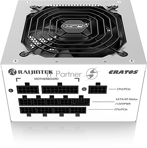 Блок питания RAIJINTEK CRATOS 1200W, 1200Вт, 80+ Gold, 120мм, модульный, белый/черный