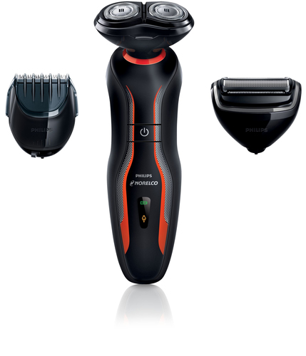 Бритва роторная Philips S738/17  реж.эл.:3 питан.:аккум. черный/красный