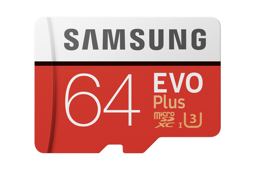 Samsung EVO Plus <MB-MC64GA/RU> microSDXC Memory Card 64Gb Class10 UHS-I  U3+  microSD-->  SD Adapter
