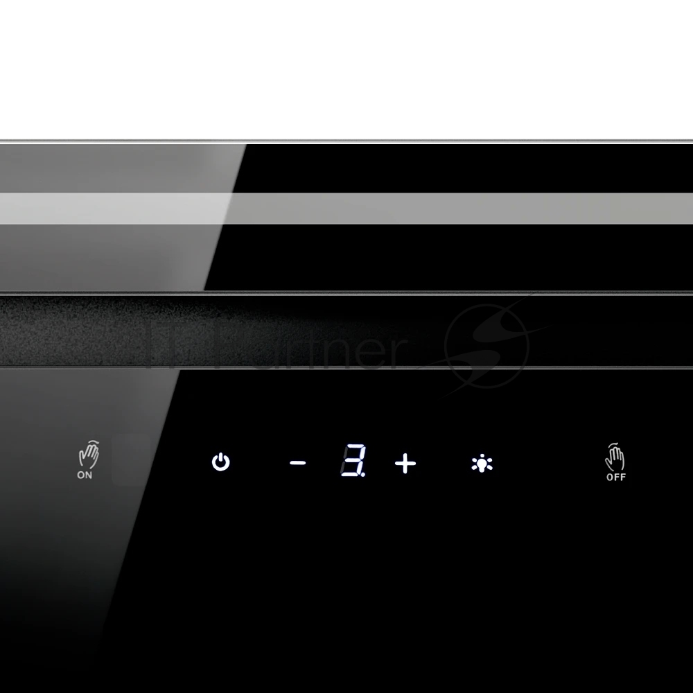 Встраиваемая вытяжка MONSHER LUMIA 60 NOIR, High-Tech, 52 см, сенсорное управление, 3 скорости, 345 м3/ч, обратный клапан, LED освещение, угольный фильтр KFY-L (опция), уровень шума 68 дБ, цвет черный