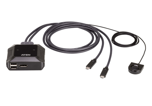 Переключатель KVM Aten US3312-AT, 2-Port USB-C 4K DisplayPort Cable KVM Switch