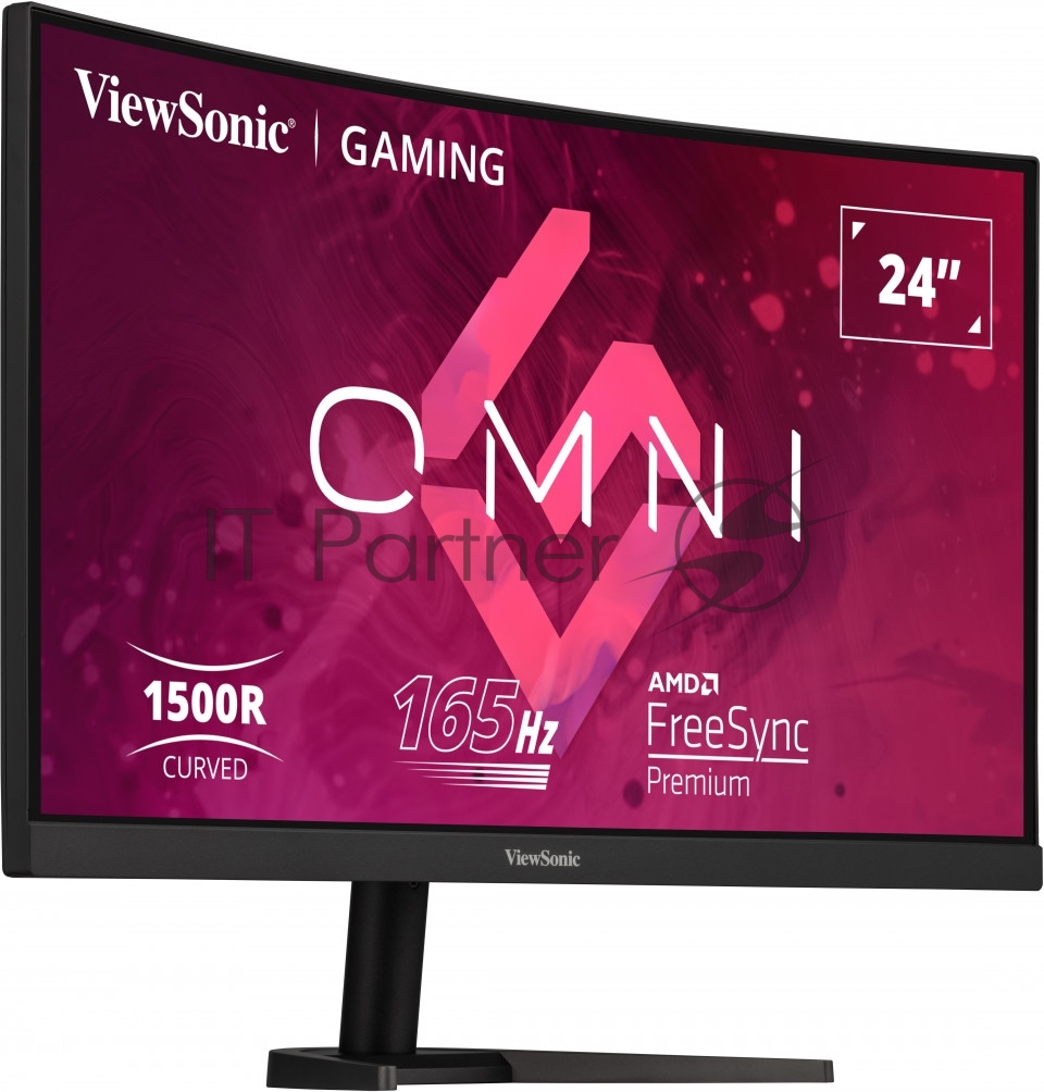 Монитор 23.6" Viewsonic VX2468-PC-MHD VA 1920x1080, 165 Гц, 1 мс, 16:9, 250 кд/м2, 2xHDMI, 1xDP, выход на наушники, изогнутый, черный