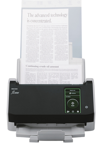 Сканер Ricoh scanner fi-8040 (Сканер уровня рабочей группы, 40 стр/мин, 80 изобр/мин, А4, двустороннее устройство АПД, USB 3.2, RJ-45, 4,3-дюймовый дисплей с сенсорным управлением) аналог Fujitsu fi-8040