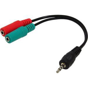 <091392> Кабель-переходник 3.5Jack (m) -- 2*3.5Jack (f), Gembird CCA-417 (разветвитель на наушники и микрофон) black [CCA-417]