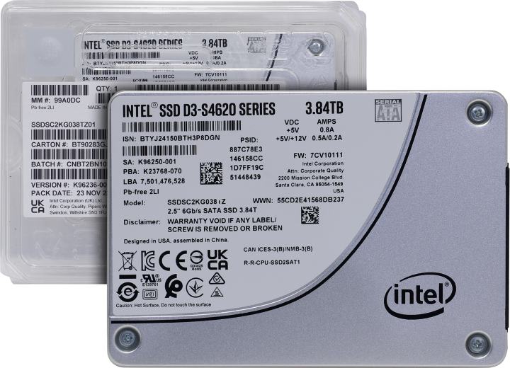 SSD 3.84 Tb SATA 6Gb/s Intel/Solidigm D3-S4620 Series <SSDSC2KG038TZ01/SSDSC2KG038TZ1Z>  2.5" 3D TLC