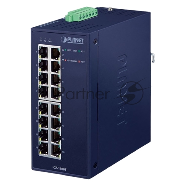 Коммутатор PLANET IGS-1600T, 16×1 Гбит/с, неуправляемый