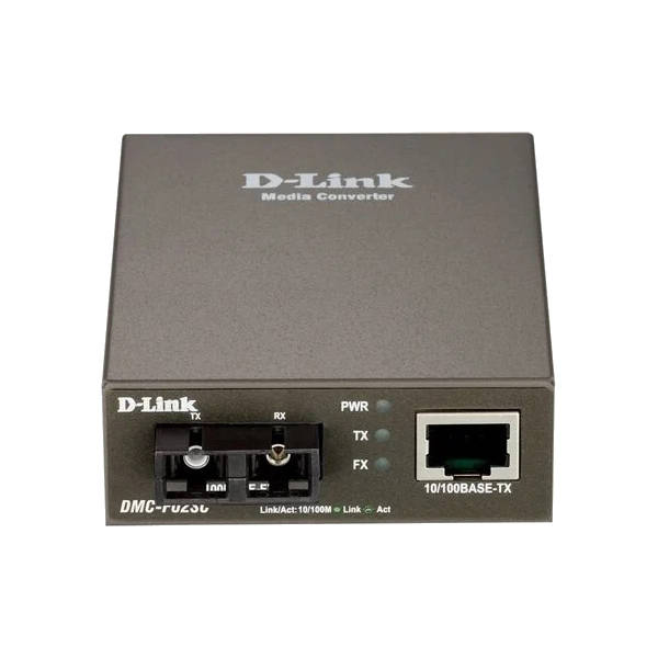 Медиаконвертер D-Link DMC-F02SC/B1A, 100Base-FX, многомодовый, 2км