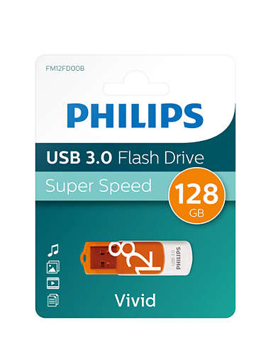 Флеш накопитель 128Gb USB 3.0 PHILIPS Vivid Edition 3.0, белый (FM12FD00B/97)