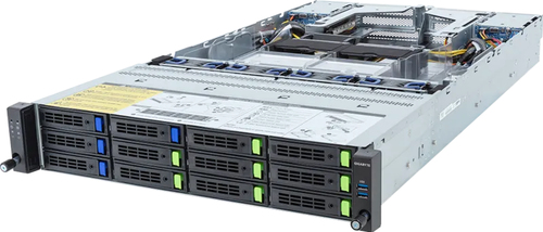 GIGABYTE R283-Z97-AAF1 <6NR283Z97DR000ACF11> (SP5, 4xPCI-E, 12xHS SAS/SATA, 2xGbLAN,  24DDR5, 2400W HS)