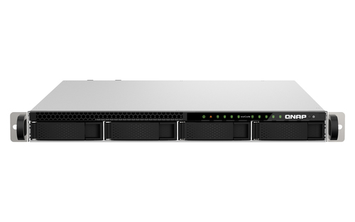 Сетевое хранилище без дисков/ ENTERPRISE QNAP TS-h987XU-RP-E2334-16G QuTS hero NAS, Xeon E-2334 4C 8T 3.4-4.8GHz, 16 GB ECC DDR4 (1 x 16 GB) up to 128GB (4 x 32 GB), 9-bay (4 x 3.5-inch SATA + 5 x 2.5-inch U.2/U.3 PCIe / SATA), 2x10 GbE, 2x2.5 GbE, 1 x Gen4 x8, 4xUSB 3.2 Gen 2 (10Gbps), 1U rackmount, 2 PSU. W/o RAIL-B02