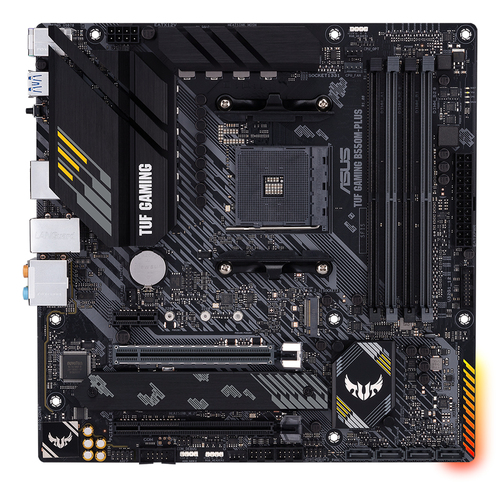 Материнская плата ASUS TUF GAMING B550M-PLUS,  Socket AM4, B550, 4*DDR4, HDMI+DP, CrossFireX, SATA3 + RAID, Audio, 2,5Gb LAN, USB 3.2*8, USB 2.0*6, COM*1 header (w/o cable) mATX ; 90MB14A0-M0EAY0