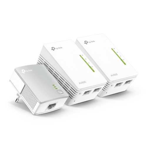 TP-LINK <TL-WPA4220T KIT> 300Mbps AV500 WiFi Powerline Extender Kit (3 адаптера,UTP,  802.11b/g/n,  300Mbps,500Mbps)