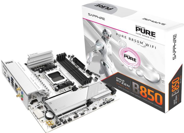 Материнская плата Sapphire 52123-02-40G, B850M, AM5, DDR5, M-ATX