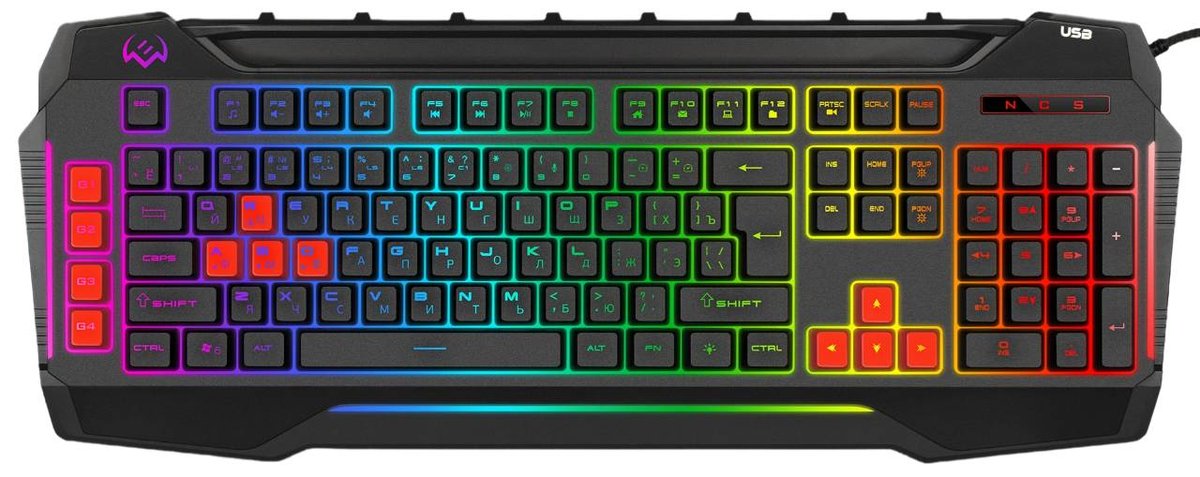 Клавиатура Sven SV-017675, KB-G8800, игровая, RGB, USB