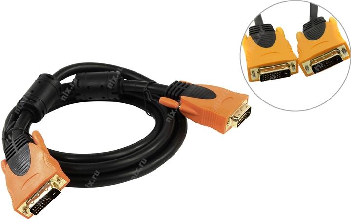 Aopen <ACG446D-1.8м> Кабель монитор - SVGA card DVI-D to DVI-D Dual Link (25M  -25M)  1.8м  2 фильтра