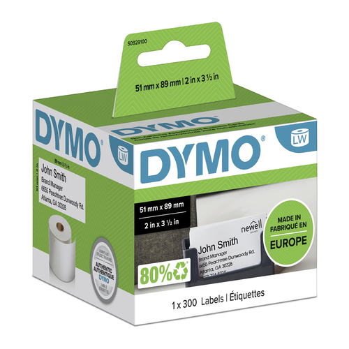 Этикетки для бэджей DYMO 89х51мм 300 шт/рул., без клея (S0929100)