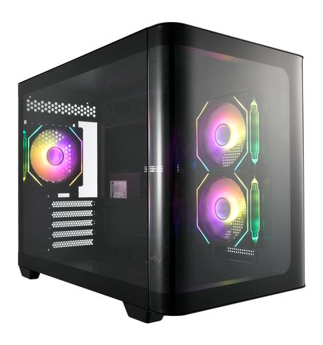 Корпус mATX FSP S380-BA 3xARGB Fans, 2xUSB3.0, USB-C, черный