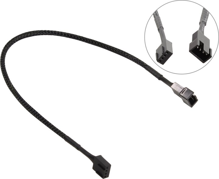 Akasa <AK-CBFA01-30> Удлинитель  питания для вентилятора  3pin/4pin, 30 см.