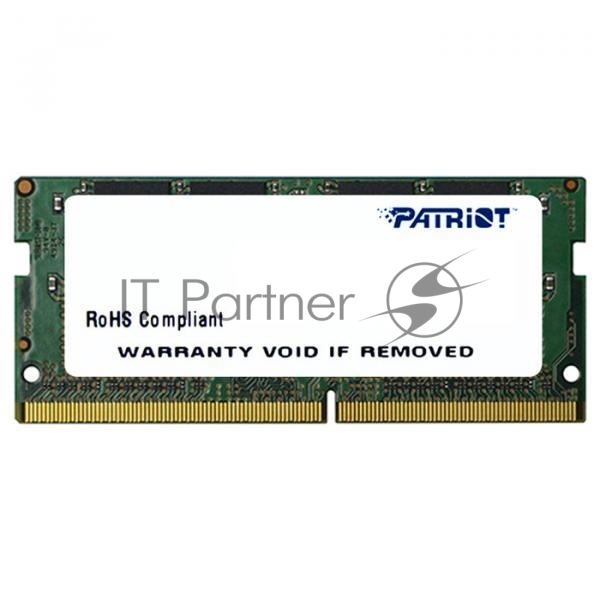 Оперативная память Patriot Signature, DDR4, 4GB (1x4 GB), 2400 MHz, CL17, SO-DIMM