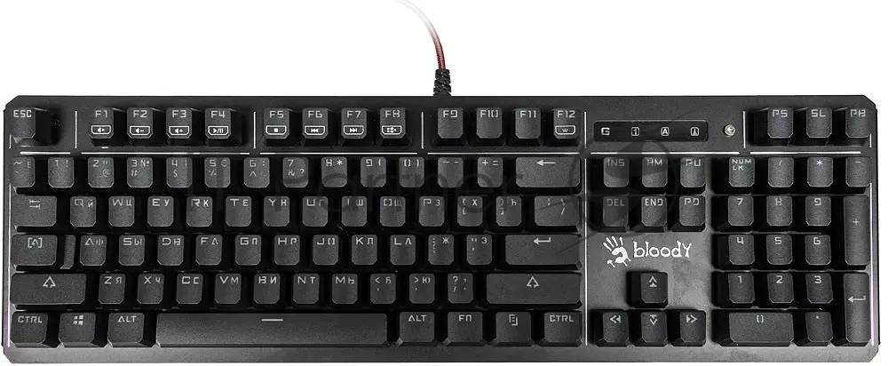 Клавиатура проводная A4 B975 механическая черный USB Gamer LED (подставка для запястий)