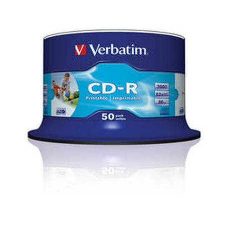 CD-R Verbatim   700Mb 52x sp. (уп.50 шт) на шпинделе, printable (43309,43438)