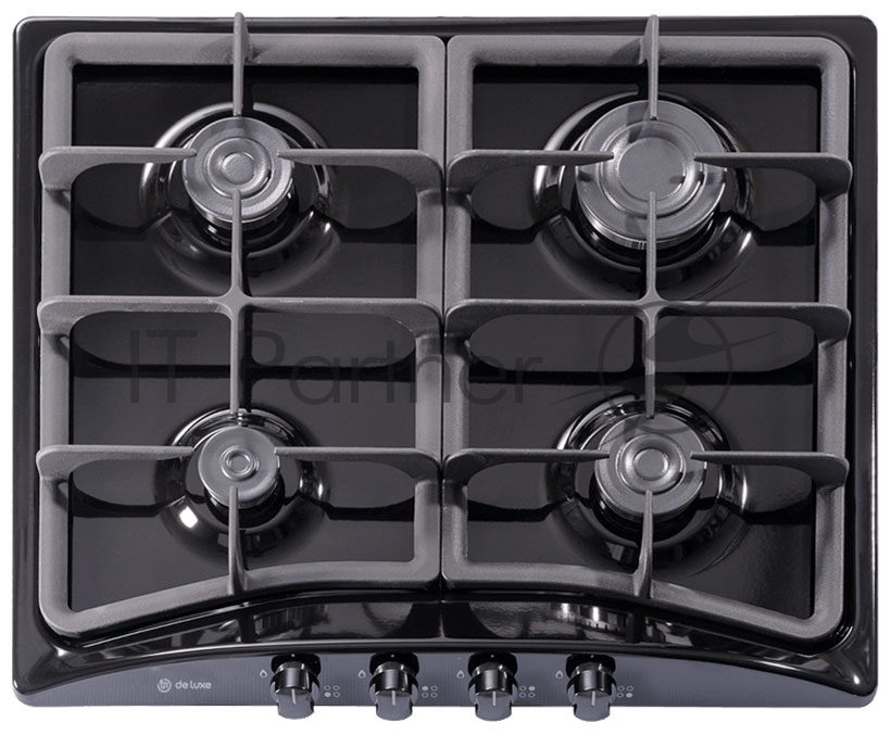 Газовая панель De Luxe 5840.00гмв-055чр, 4-конфорочная, газ-контроль
