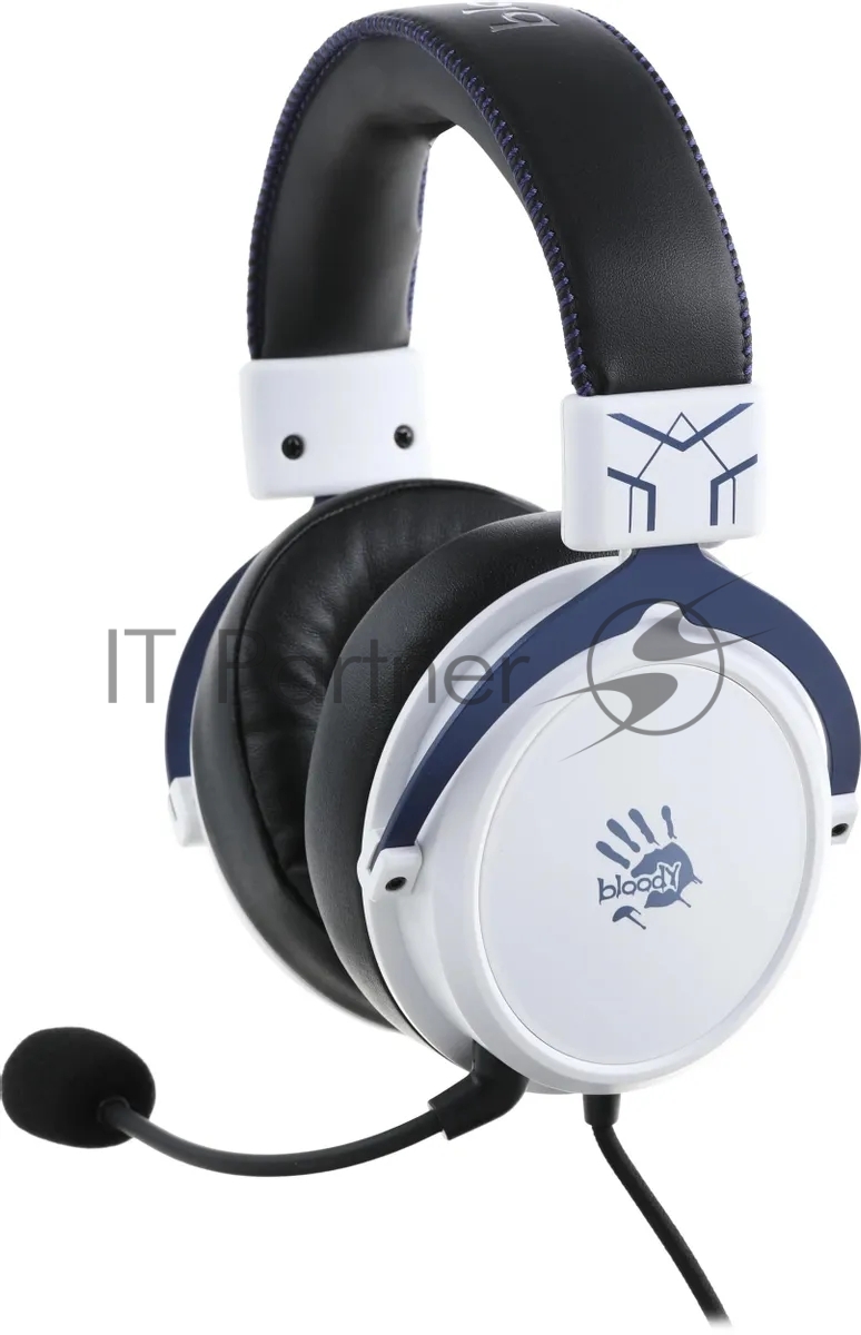 Наушники с микрофоном A4Tech Bloody M590i синий/белый 1м мониторные USB оголовье (M590I SPORTS NAVY)