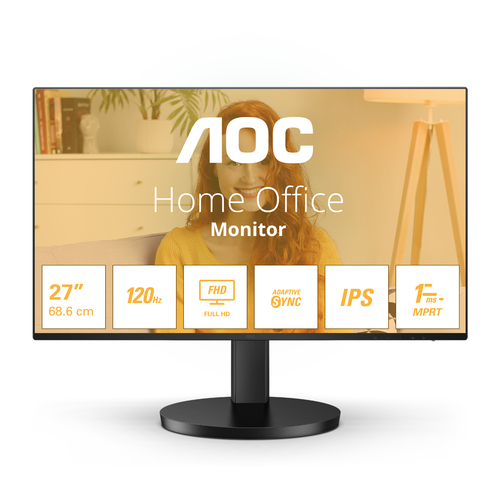 Монитор AOC 27" Basic-Line 27B3HA2 черный IPS LED 1ms 16:9 HDMI M/M матовая 1300:1 250cd 178гр/178гр 1920x1080 100Hz VGA FHD USB 3.4кг