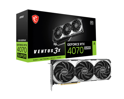 Видеокарта MSI RTX4070 SUPER 12G VENTUS 3X OC NV RTX4070 Super 12Gb PCI-E4.0 192bit GDDR6X 2610/21