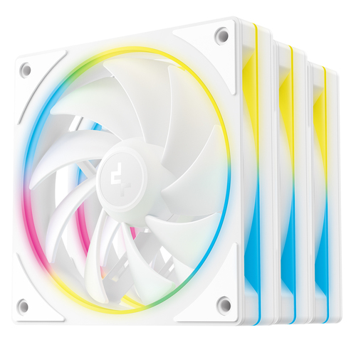 FL12 SE WH 3IN1 Вентилятор DEEPCOOL FL12 SE WH 3 IN 1 120x120x25мм (PWM, ARGB,  белый,  400-1900об/мин)  Color BOX
